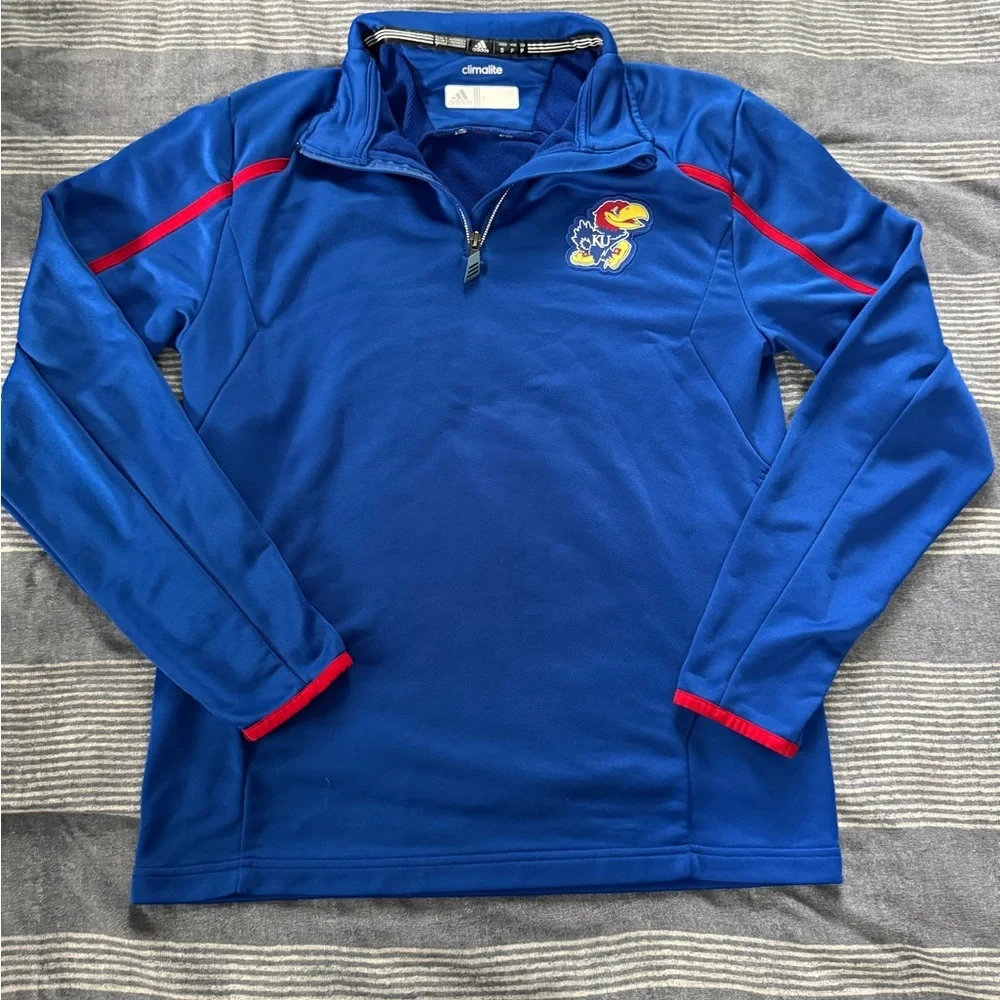 Adidas‎ Climalite Kansas University Jayhawks Royal Blue Pullover